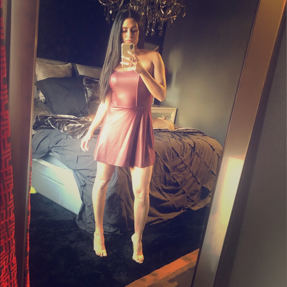 Burgundy Faux Leather Mini